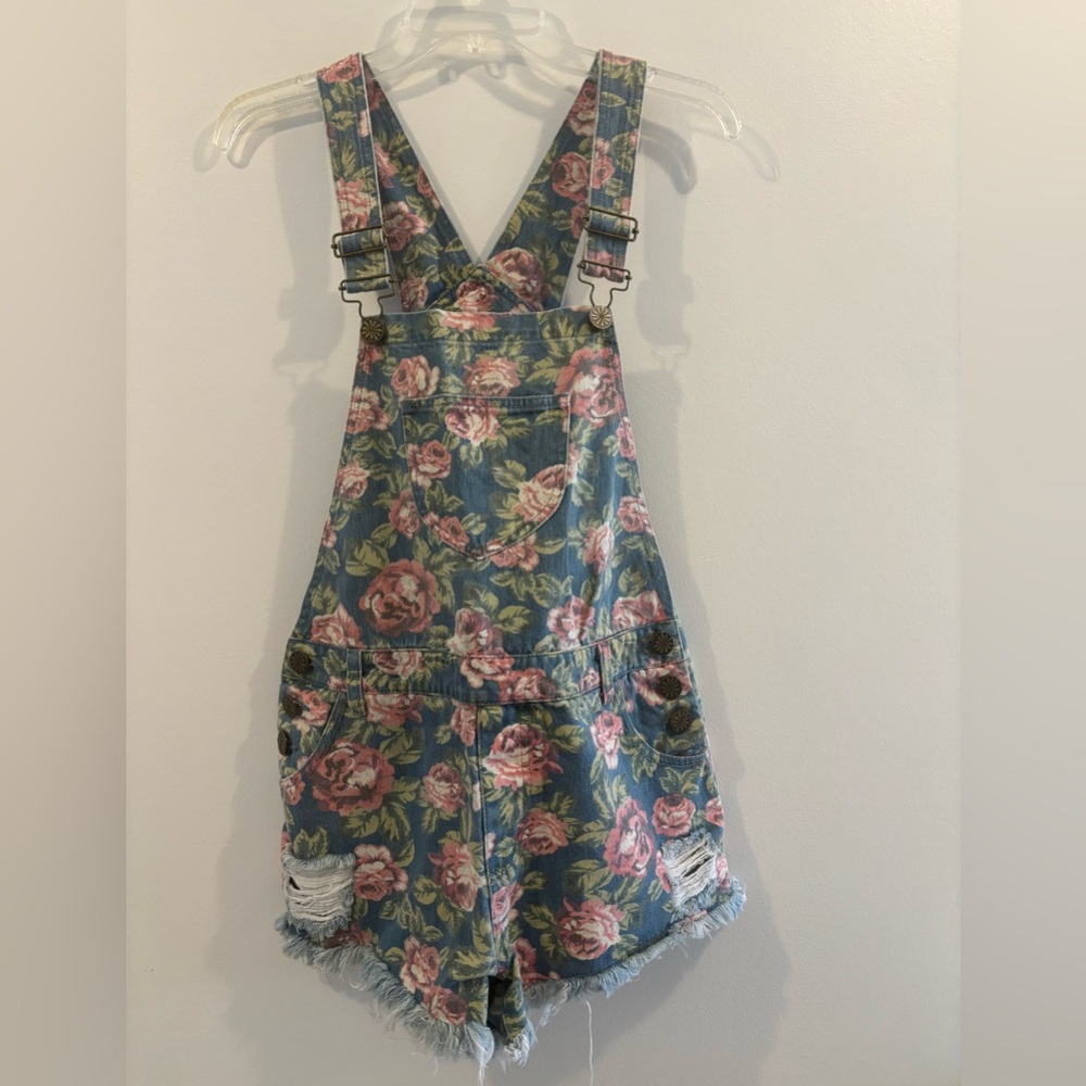 Show Me Your Mumu Orlando Overalls Bella Rose Denim Medium